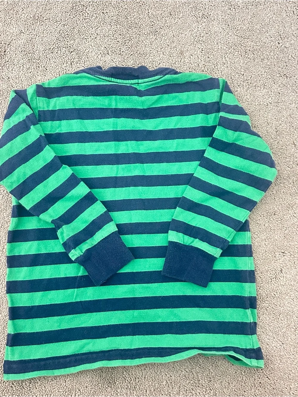 Ralph Lauren Polo Green & Navy Striped Long-Sleeve Kids Shirt